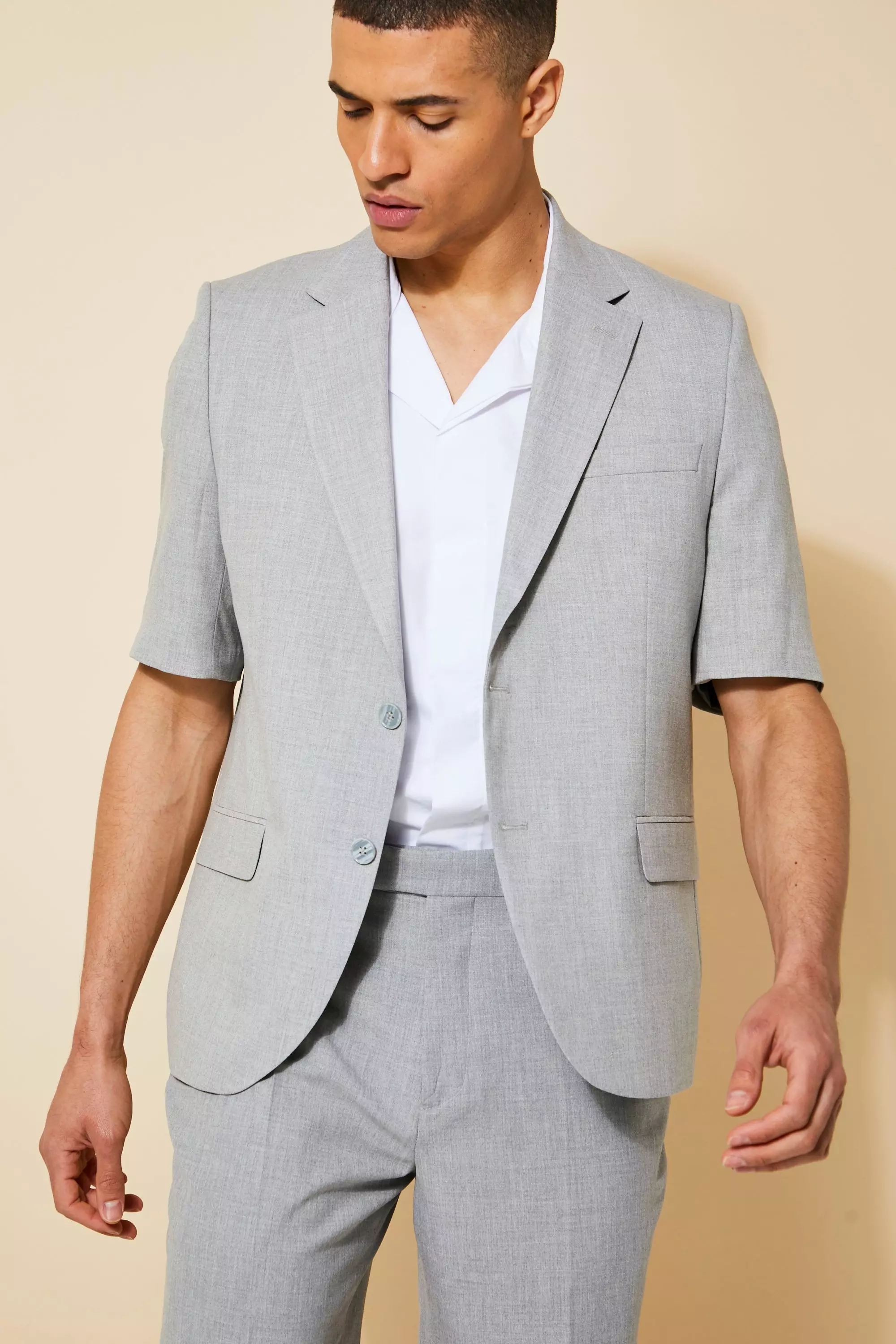 Short sleeve shirt with hotsell suit jacket